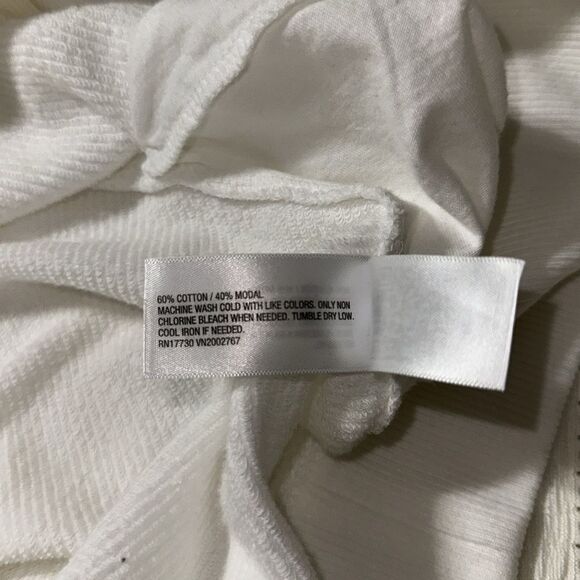 UT L White Leisure Studio French Terry Cloth Full Zip Hooded Sweatshirt - Picture 15 of 16